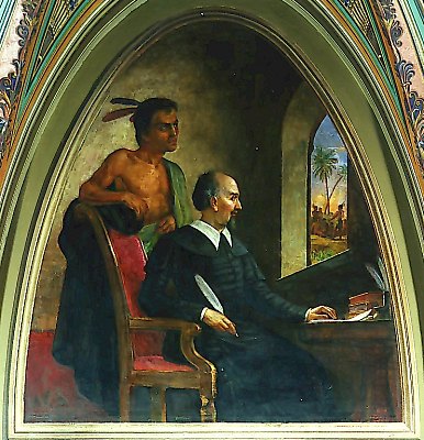 Bartolomeo de las Casas et l'indien, Constantino Brumidi, 1876, Sanate Wing, US Capitol.