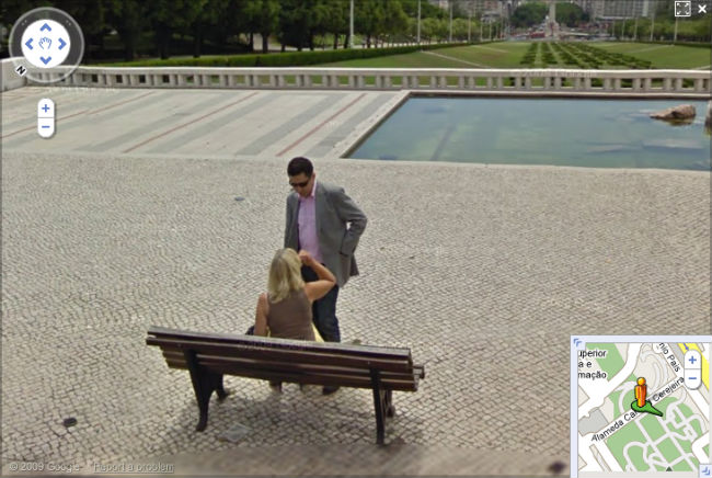 Goggle Street View : de la nécesssité de l'oubi : ici une petite gâterie sur l'une des plus célèbre (et monumentale) esplanade de Lisbonne